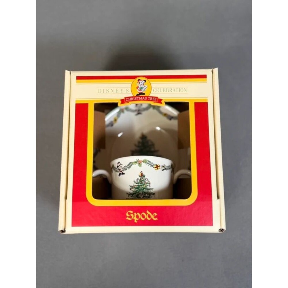 Spode VTG Disney's Christmas Tree Celebration Child's 2 Piece Set Bowl & Cup-NWT